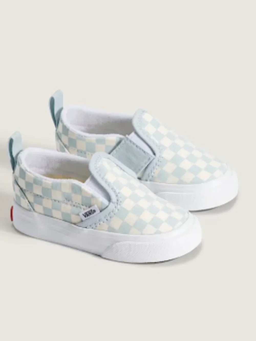 NWT Sz 8.5 Toddler Old Skool V Color Gum Check Dawn Mist - light blue